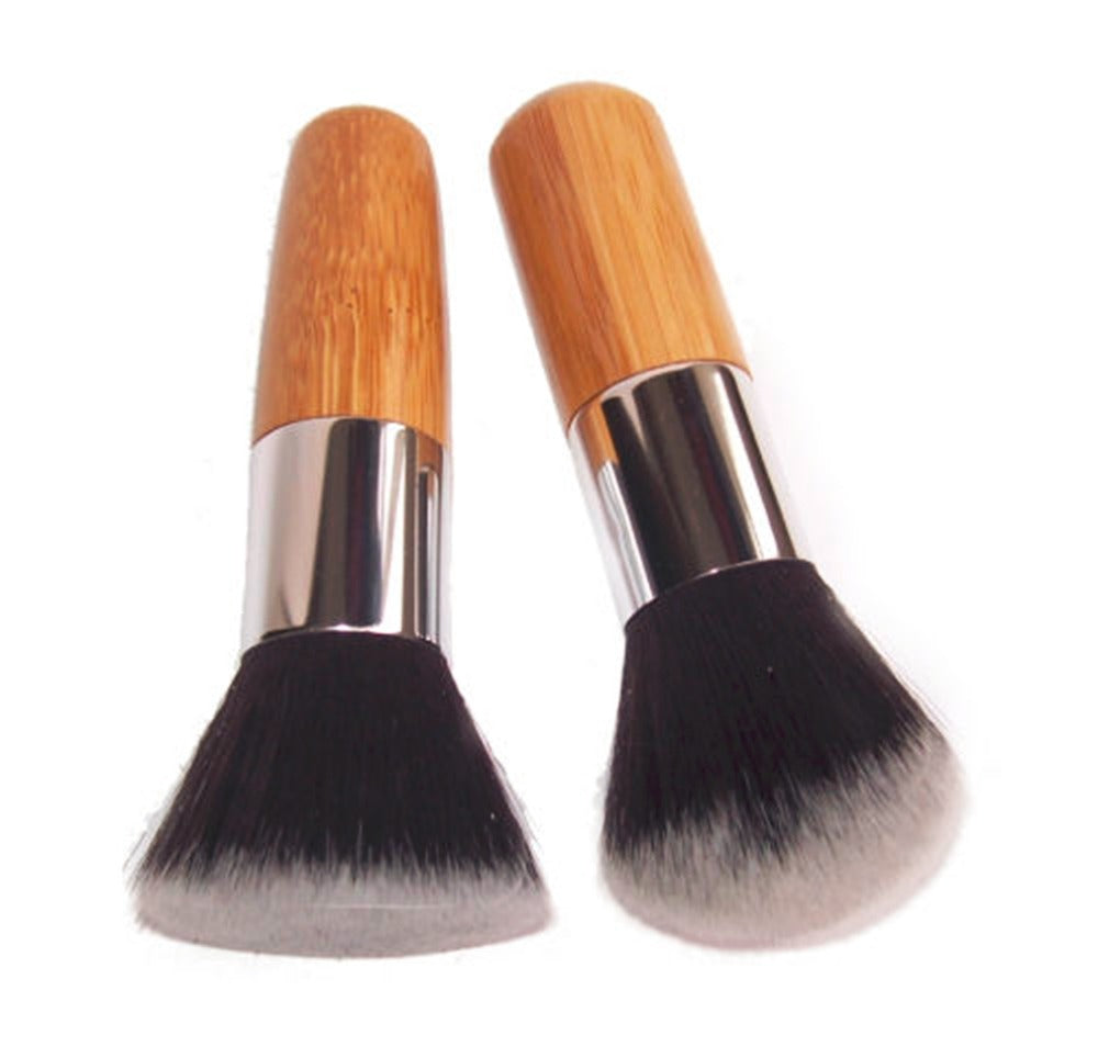 2 pcs/lot Professional Soft Flat Top Buffer Foundation Powder Brush Cosmetic Salon Brush Basic Makeup Brushes Facial Makeup Tool - ebowsos