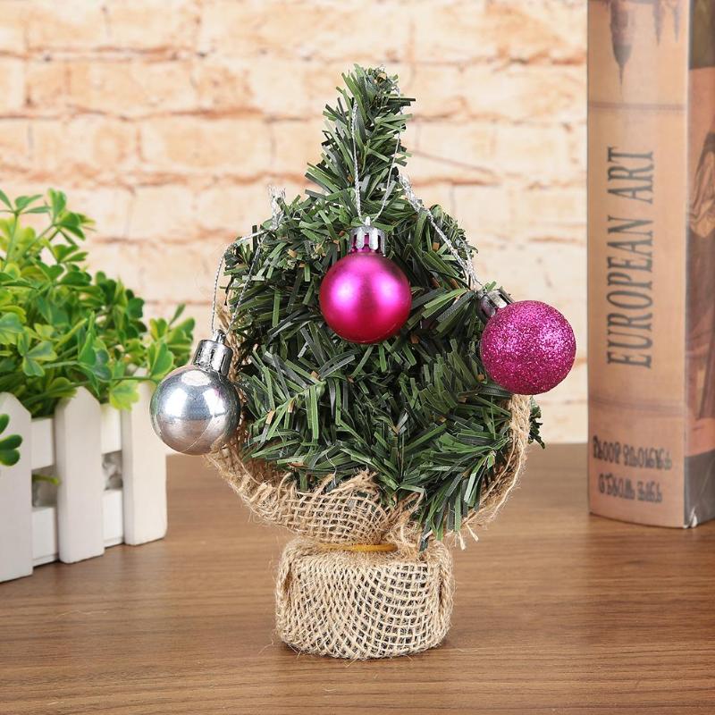 20/30cm Mini Christmas Tree Artificial Xmas Hemp trees Cedar Ornaments Festival Table Miniature Snow Tree Frost Village House - ebowsos