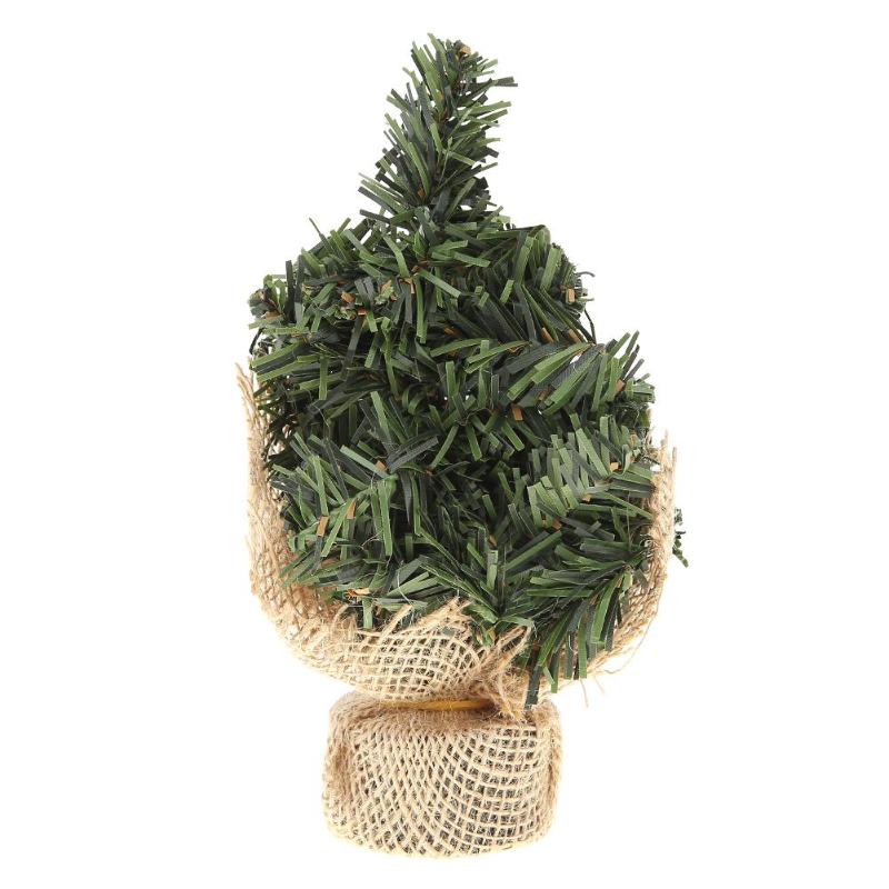 20/30cm Mini Christmas Tree Artificial Xmas Hemp trees Cedar Ornaments Festival Table Miniature Snow Tree Frost Village House - ebowsos