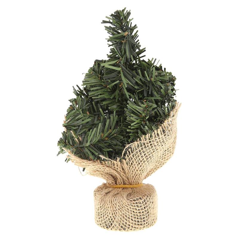 20/30cm Mini Christmas Tree Artificial Xmas Hemp trees Cedar Ornaments Festival Table Miniature Snow Tree Frost Village House - ebowsos