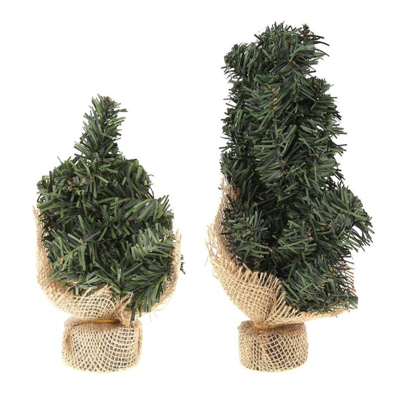 20/30cm Mini Christmas Tree Artificial Xmas Hemp trees Cedar Ornaments Festival Table Miniature Snow Tree Frost Village House - ebowsos