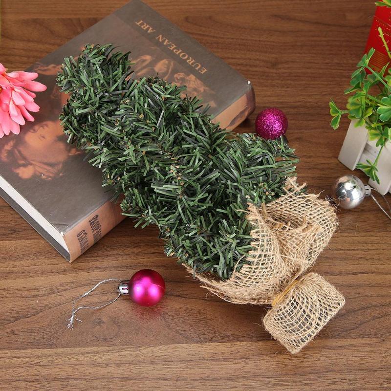 20/30cm Mini Christmas Tree Artificial Xmas Hemp trees Cedar Ornaments Festival Table Miniature Snow Tree Frost Village House - ebowsos