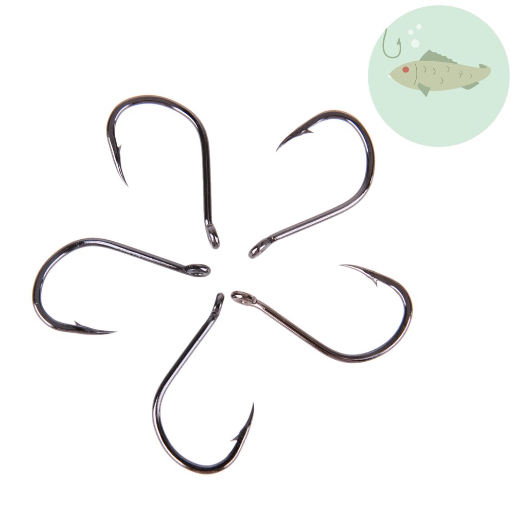 200-600Pcs Fishing Hook Jig Hooks with Hole Fly Fishing Tackle Box Carbon Steel Fishhook-ebowsos