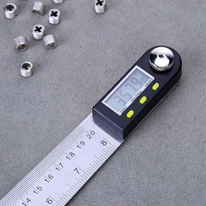 200mm 0.1mm Stainless Steel Digital Protractor Inclinometer Electronic Inclinometer Level Measuring Angle Ruler - ebowsos