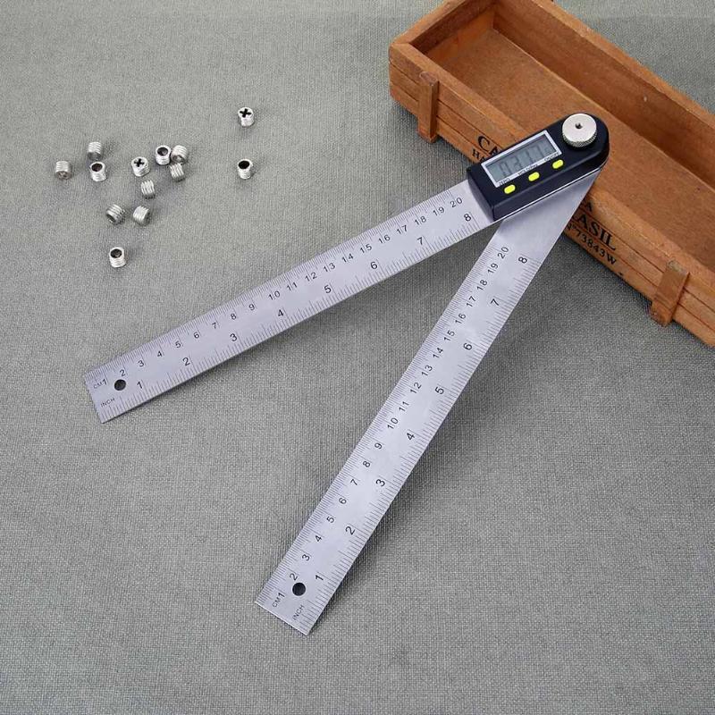 200mm 0.1mm Stainless Steel Digital Protractor Inclinometer Electronic Inclinometer Level Measuring Angle Ruler - ebowsos