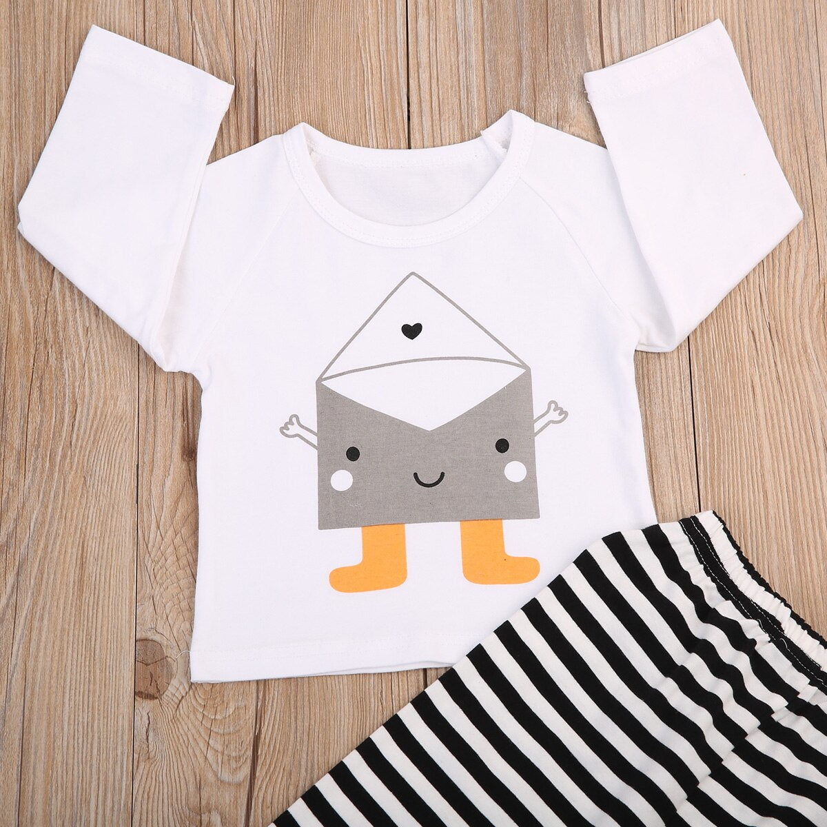 Baby Boy Girl Long Sleeve Tee Shirt Trousers 2PCs Outfits Set 0-24M NEW Infant Baby - ebowsos