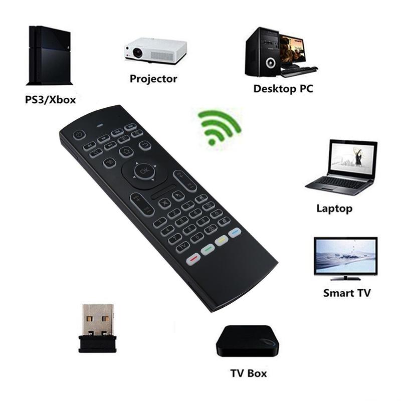 2017 New Air Mouse Remote Control with 6-Axis Controller RGB 2.4G RF Wireless Keyboard For KM8 P X96 H96 Pro Android TV Box - ebowsos