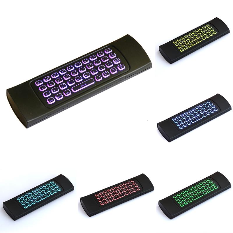 2017 New Air Mouse Remote Control with 6-Axis Controller RGB 2.4G RF Wireless Keyboard For KM8 P X96 H96 Pro Android TV Box - ebowsos