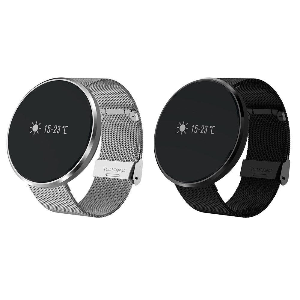 2017 New Smart Wristband Bluetooth 4.0 0.96inch OLED Touch Glass Steel Screen Steel Belt for IOS Android Smartphone - ebowsos