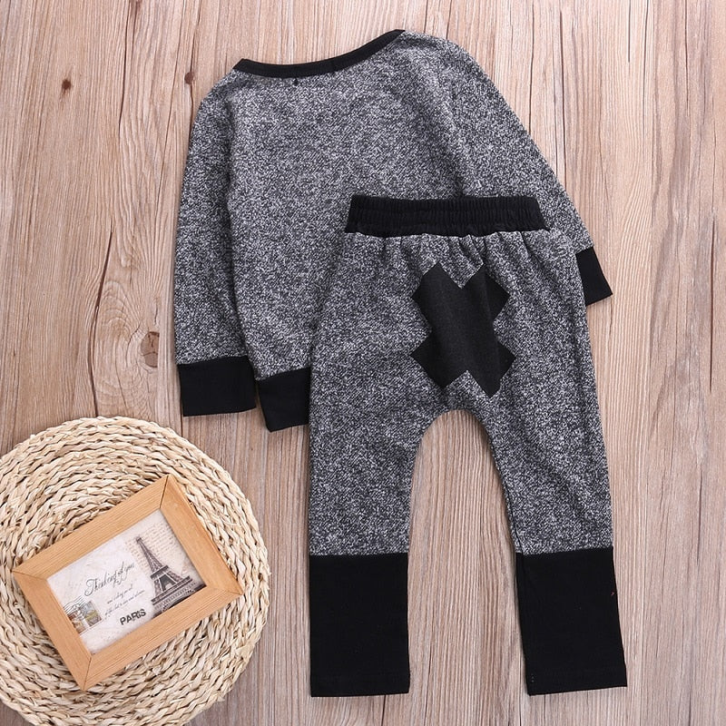 Winter Bear 2PCS Kids Baby Toddler Boy Girls Clothes Set Sweatshirt Pants Leggings Outfits - ebowsos