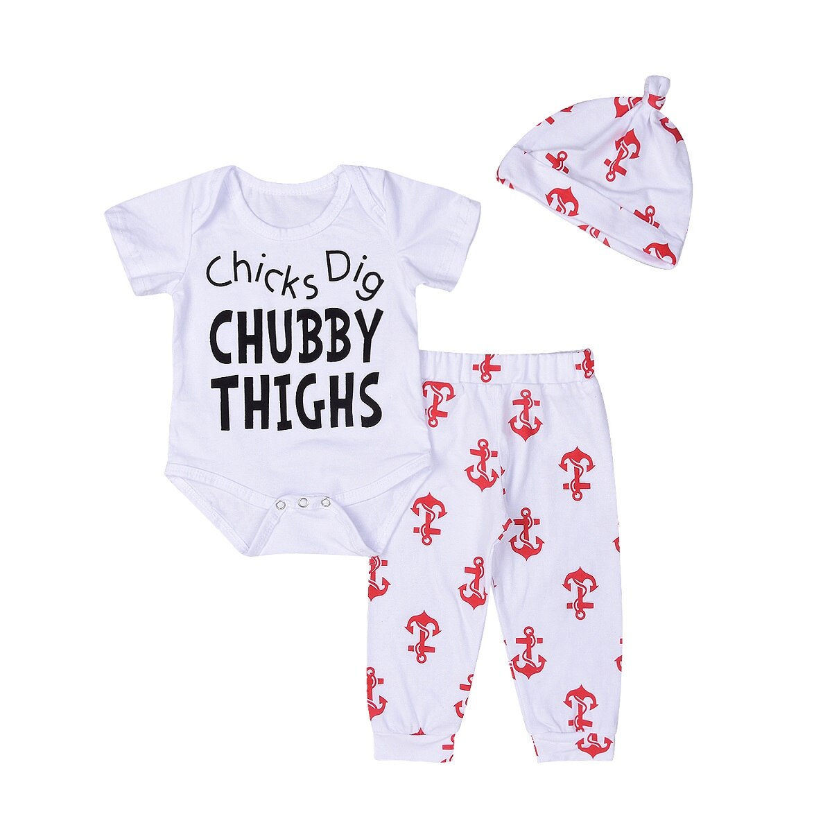 3PCs Newborn Baby Boy Girls Daddy Cotton Romper Top Pants Leggings Outfits Clothes Set - ebowsos