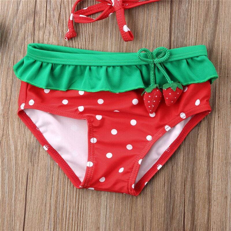 3Pcs Strawberry Bikini Set Girl Swimwear Tops Shorts Swimsuit Bathing Suit Swimwear Cute Summer Set - ebowsos