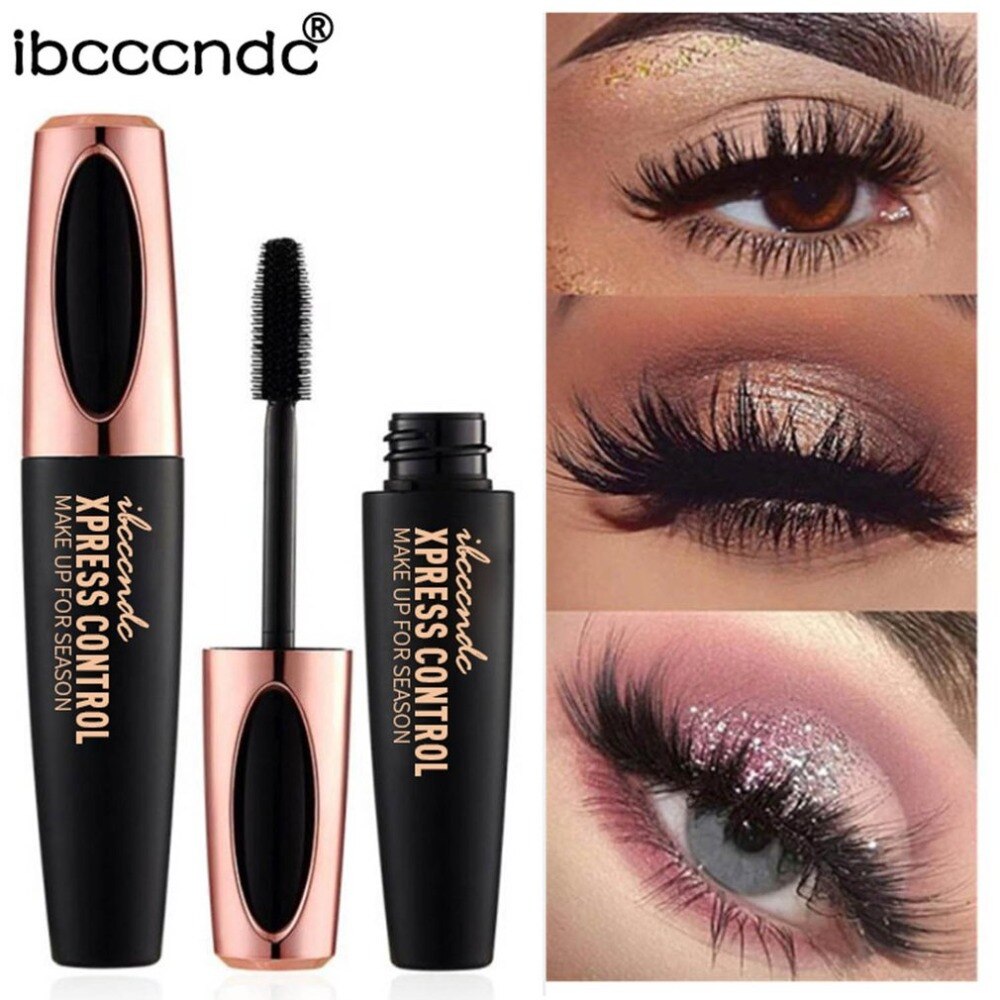 2018 4D Silk Mascara Women Black Mascara Long Lasting Waterproof Silk Fiber Lengthening Curling Eyelash Makeup Tool - ebowsos