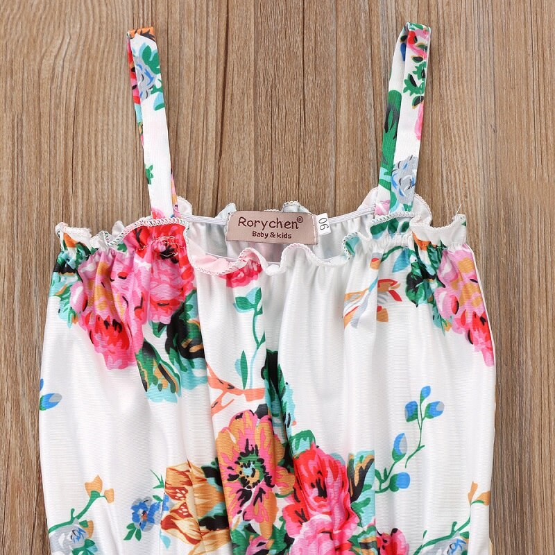 Cute Child Clothes Floral Toddler Kids Girls Strap Overalls Suspender Jumpsuit Summer Outfit Fashion Clothing - ebowsos