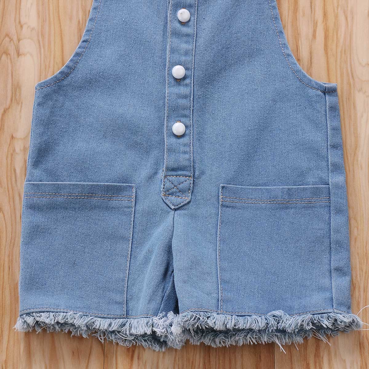 Cute Newborn Baby Girl Sleeveless Romper Bodysuit Jeans Jumpsuit Denim Pants Outfit Clothes - ebowsos