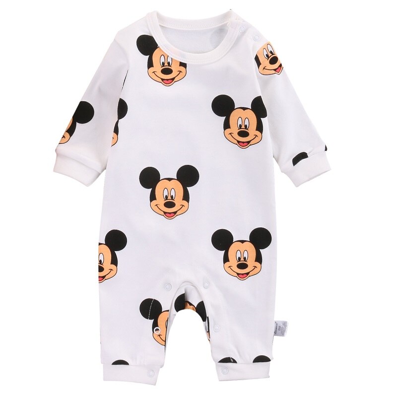 New Infant Baby Clothing Boys Girls Long Sleeve Romper Jumpsuit Cotton Playsuit Cute mouse Cartoon Clothes Outfits - ebowsos