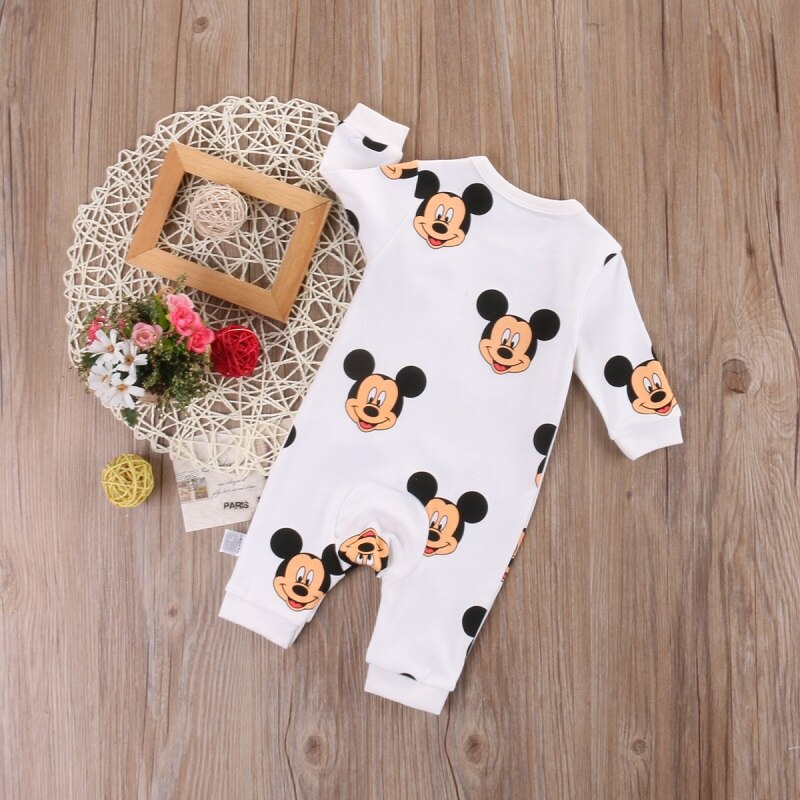 New Infant Baby Clothing Boys Girls Long Sleeve Romper Jumpsuit Cotton Playsuit Cute mouse Cartoon Clothes Outfits - ebowsos