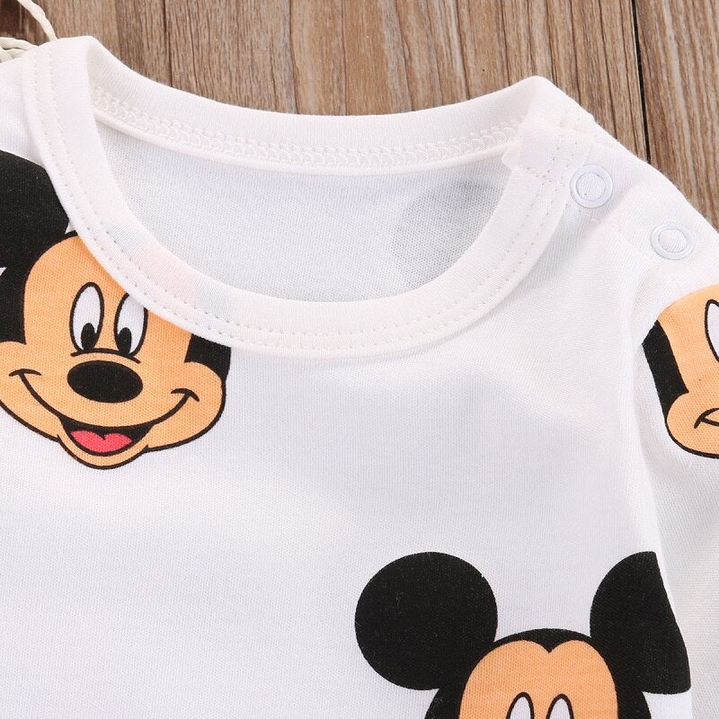 New Infant Baby Clothing Boys Girls Long Sleeve Romper Jumpsuit Cotton Playsuit Cute mouse Cartoon Clothes Outfits - ebowsos