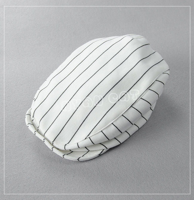 New Style Baby Boys Kids Infant Toddler Casquett Beret Cap Flat Peaked Cotton Stripe Hat - ebowsos