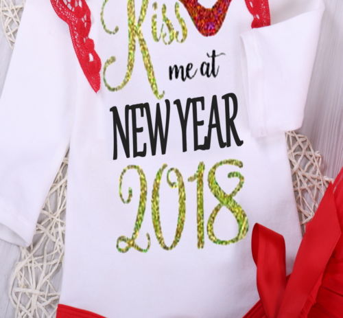 New Year Newborn Cute Baby Girls Cotton Long Sleeve Tops Clothing Sets Floral Pants Outfits 3Pcs Set Clothes - ebowsos