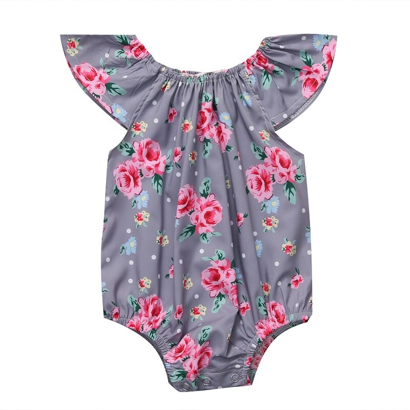 Newborn Baby Boys Girls Floral Romper Jumpsuit Outfits Sunsuit Set - ebowsos