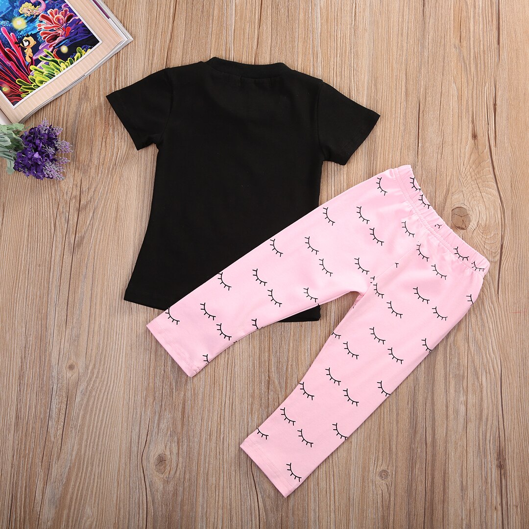 Newborn Infant Kids Baby Girls Cute Tee T-shirt +Pants Outfits Clothes Set - ebowsos