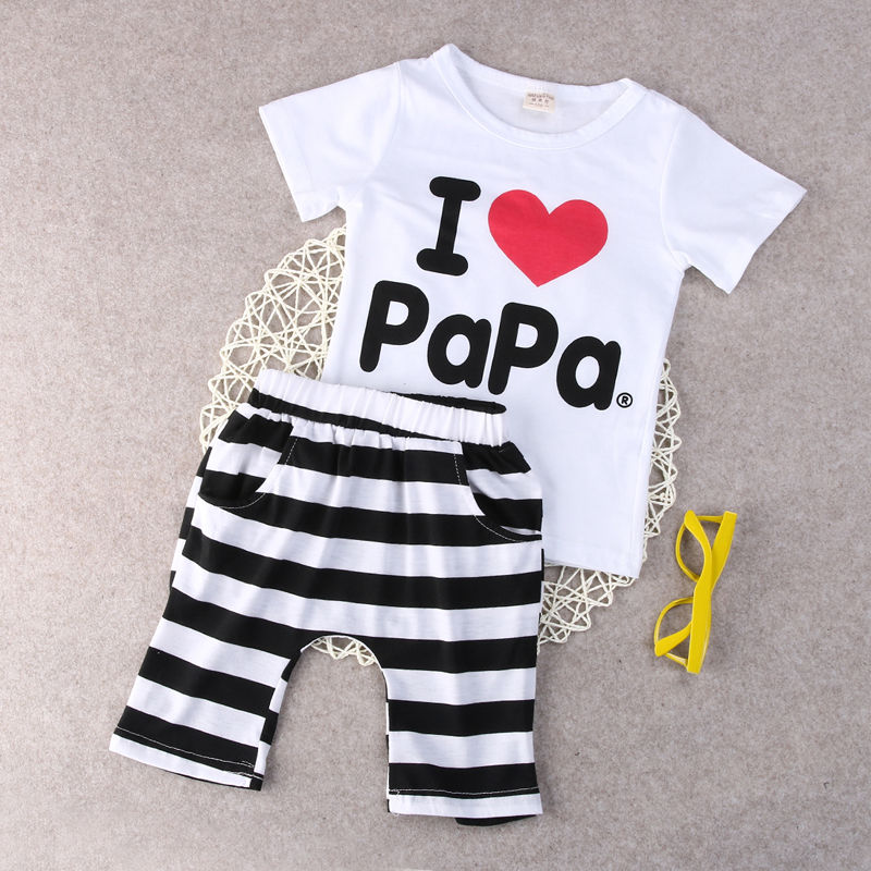 Summer Baby Boy Girls Newborn Clothes Casual Pajamas Set Short T-shirt+Shorts Pants 2PC Outfits - ebowsos