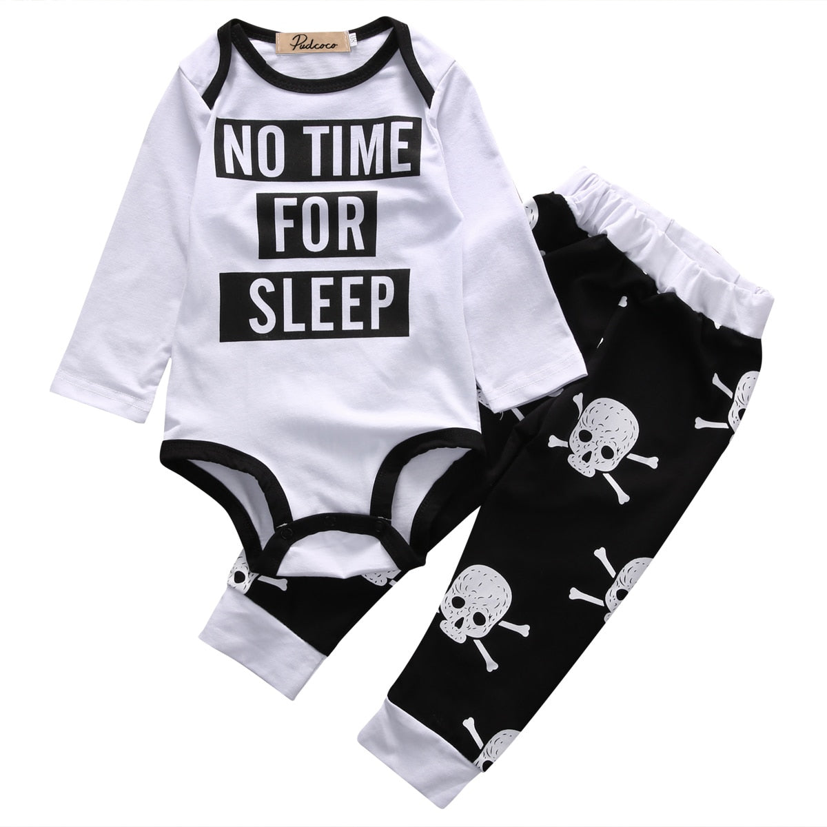 Winter Newborn Infant Baby Boys Skull Cotton Clothes Romper Tops Pants Trousers Outfits - ebowsos