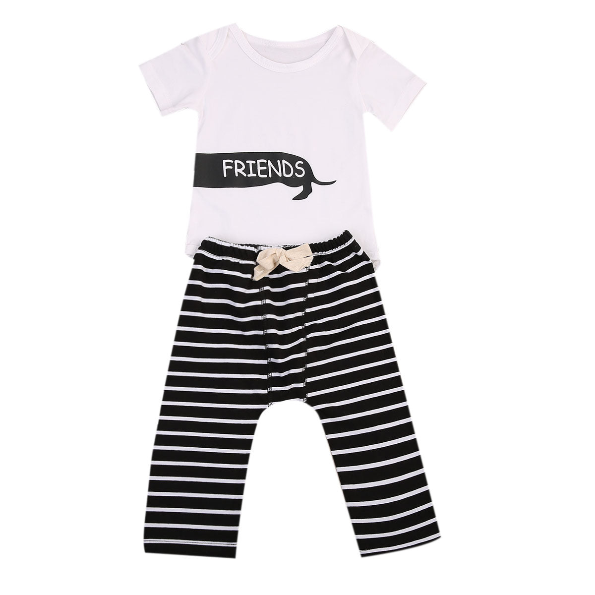 cute best friend Baby Boys Girls 2PCS Romper+Pants outfits Suit - ebowsos