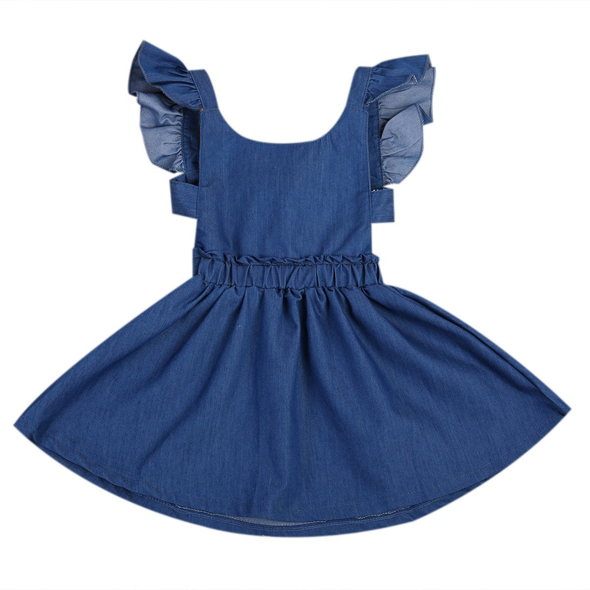 new Cute Baby Girls Kid Toddler Summer Ruffle Denim Jeans Tutu Outfit Short Dress - ebowsos