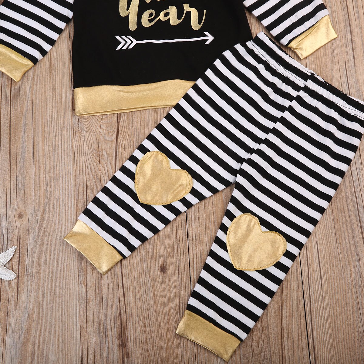 3pcs Toddler Baby Boy Girl T-shirt Striped Pants Outfits Clothes Set US Stock - ebowsos