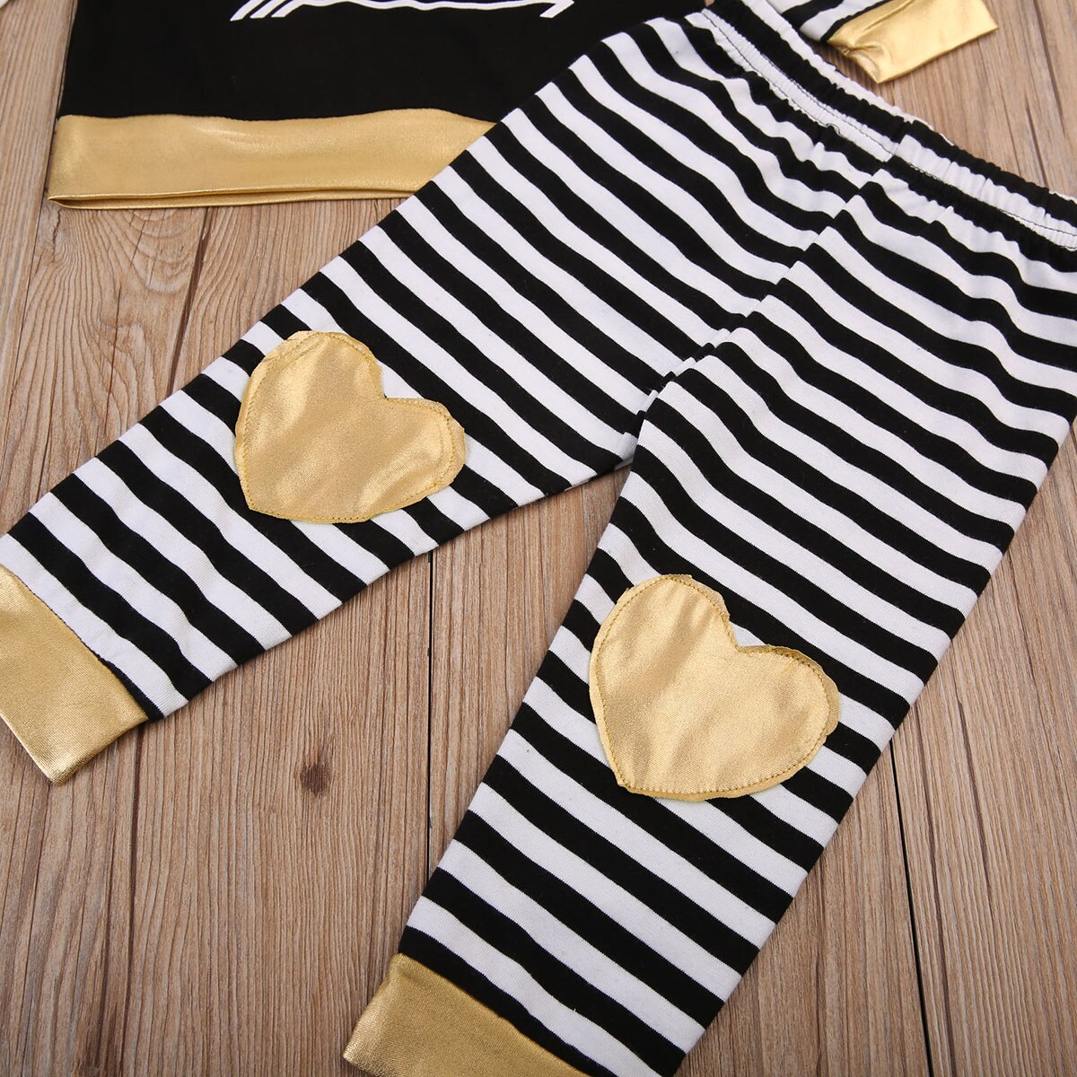 3pcs Toddler Baby Boy Girl T-shirt Striped Pants Outfits Clothes Set US Stock - ebowsos