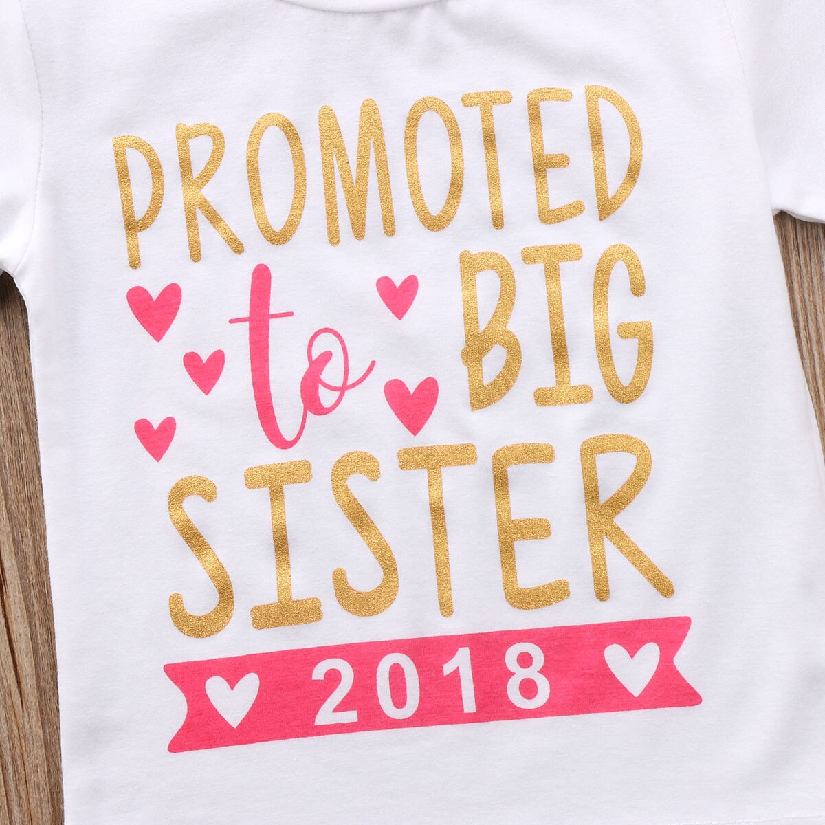 New Kids Baby Girls Cotton Tops Summer T-shirts Clothes Short Sleeve Toddler Big Sister Letter - ebowsos