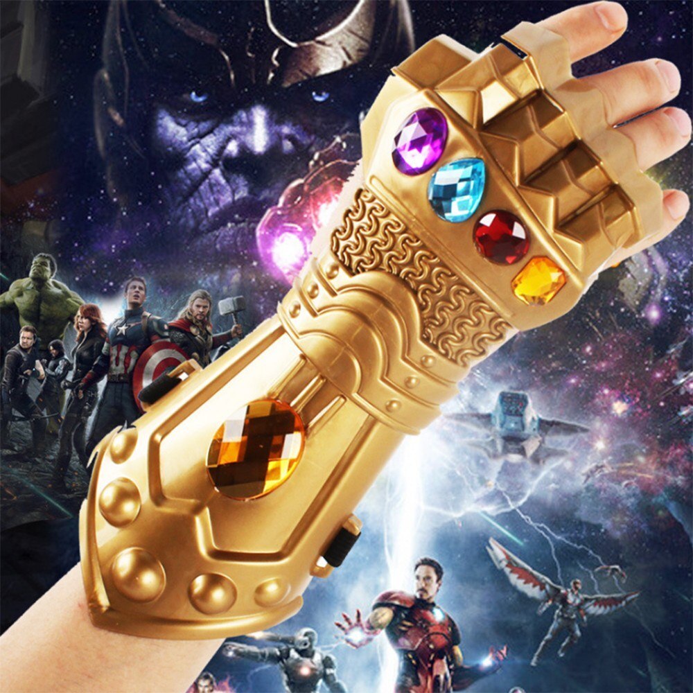 2019 Movie Avengers 4 Thanos Glove Infinity War Cosplay LED Light Kids Adult Toys Infinity Gloves Halloween Cospaly Role Play-ebowsos