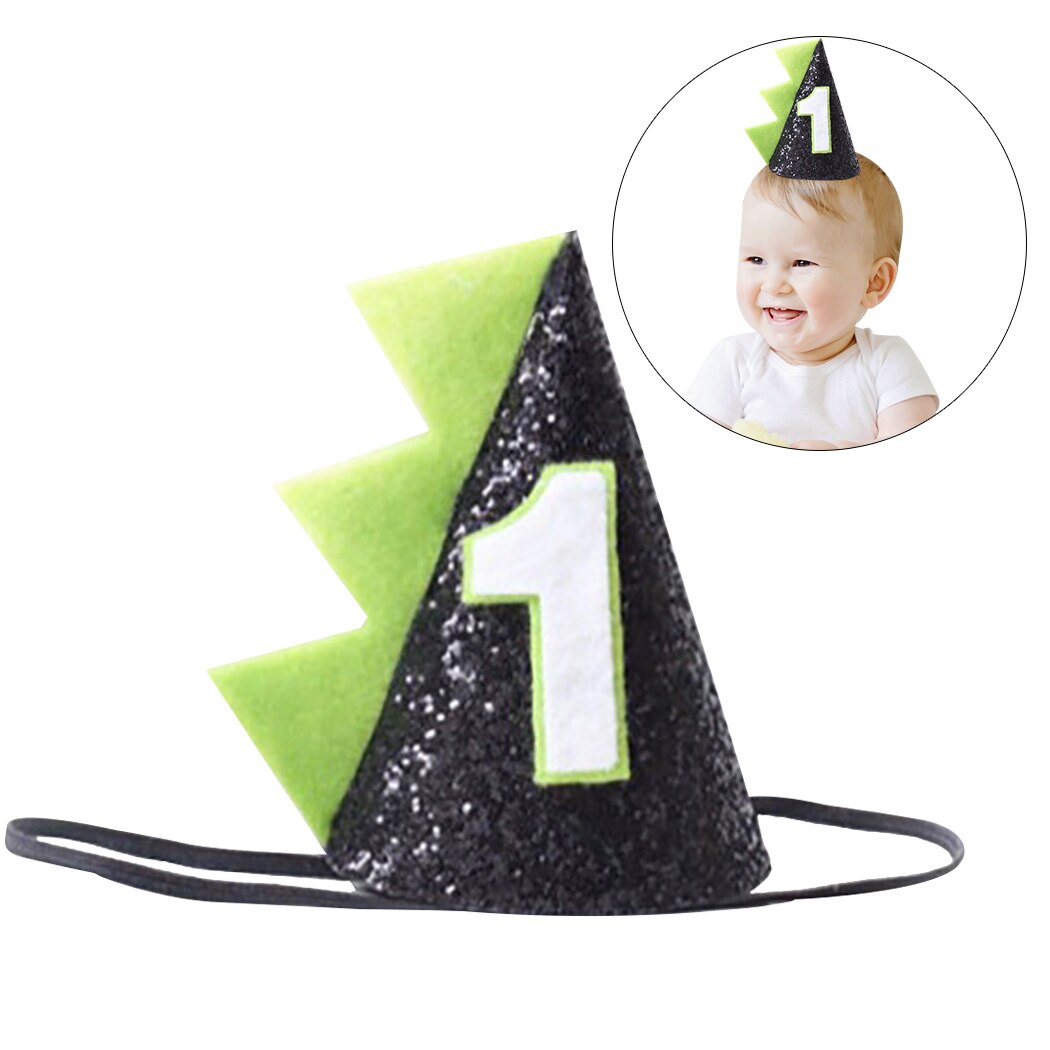 2019 New Fashion Dinosaur Party Hat Headband Glitter Sequin Dinosaur Style First Birthday Hat Party Cone Hat For Baby-ebowsos