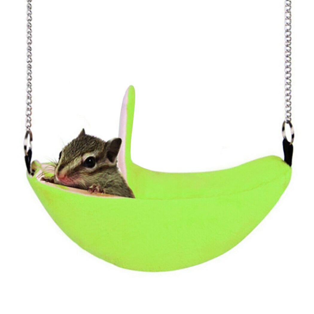 2019 New Soft Hamster Banana Nest Winter Warm Nest Hanging Hammock Moon Boat Boat Small Pet Nest Cotton Nest Pet Supplies-ebowsos