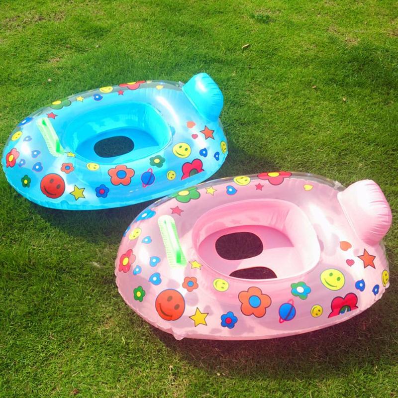 2019 Safety Swimming Ring Baby Swimming Ring Cartoon Print Safety Infant Inflatable Neck Float Circle Thicken Bathing Pool-ebowsos