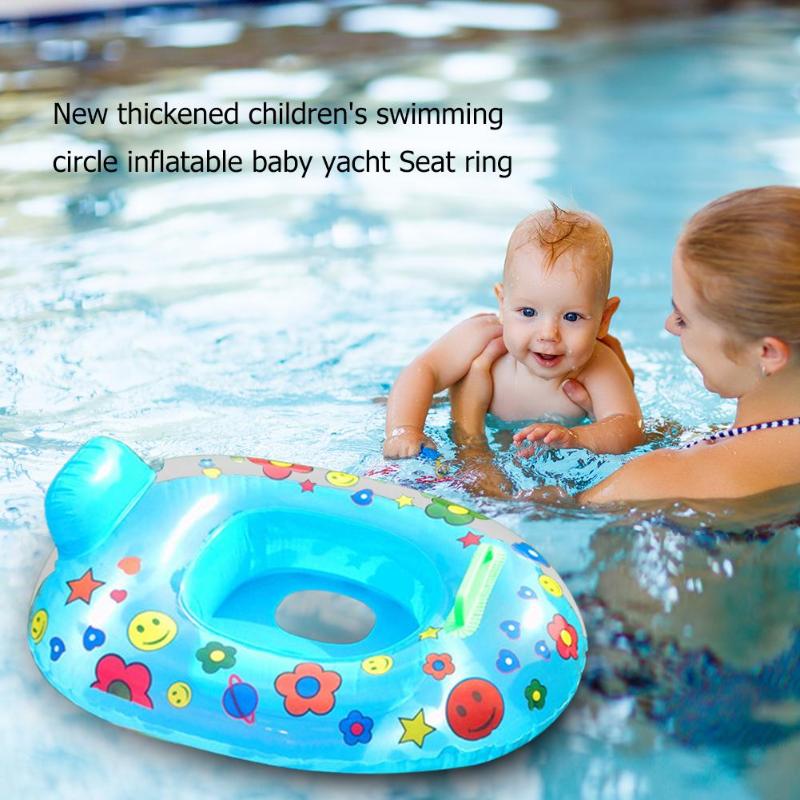 2019 Safety Swimming Ring Baby Swimming Ring Cartoon Print Safety Infant Inflatable Neck Float Circle Thicken Bathing Pool-ebowsos