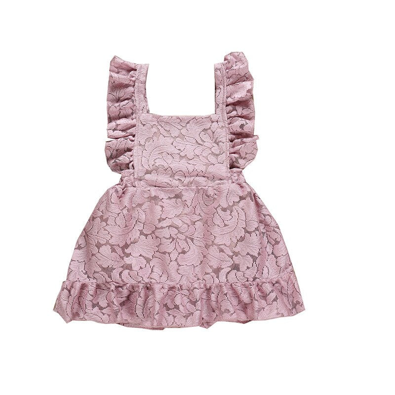 2019 Summer Girls Lovely Dress Baby Infant Floral Party Lace Wedding Dresses Lace Princess - ebowsos