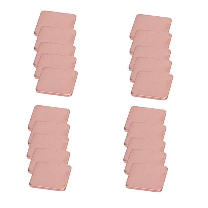 20Pcs 15*15mm 0.3/0.4/0.5/0.6/0.8mm Heatsink Pure Copper Shim Thermal Pad for Laptop Notebook IC Chipset GPU CPU Graphic Card - ebowsos