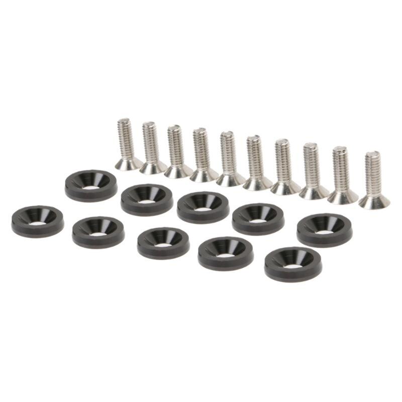 20Pcs/Set JDM Nuts Bolts Auto Repacking Front Rear Bumper Water Tank Car Decoration 10 washers and 10 screws Car Styling Tools - ebowsos