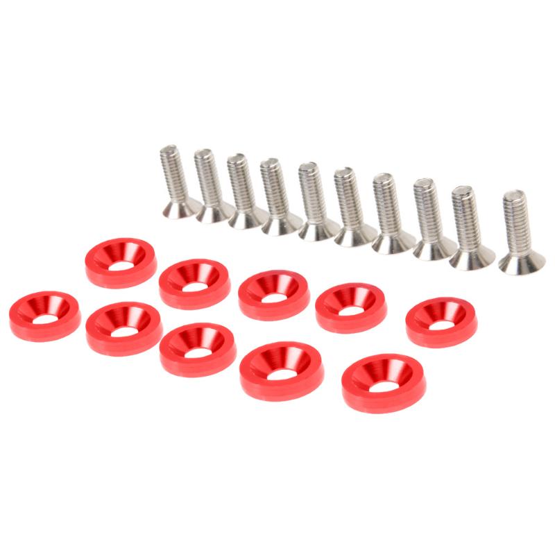20Pcs/Set JDM Nuts Bolts Auto Repacking Front Rear Bumper Water Tank Car Decoration 10 washers and 10 screws Car Styling Tools - ebowsos