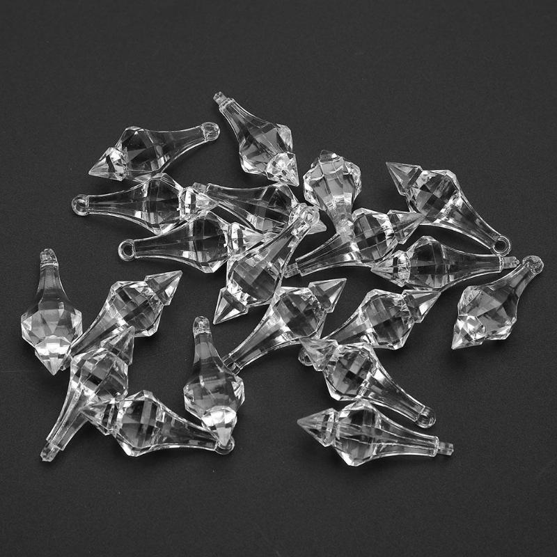 20pcs Acrylic Crystal Beads Hanging Pendant Chandelier Wedding Party Decor D4 - ebowsos