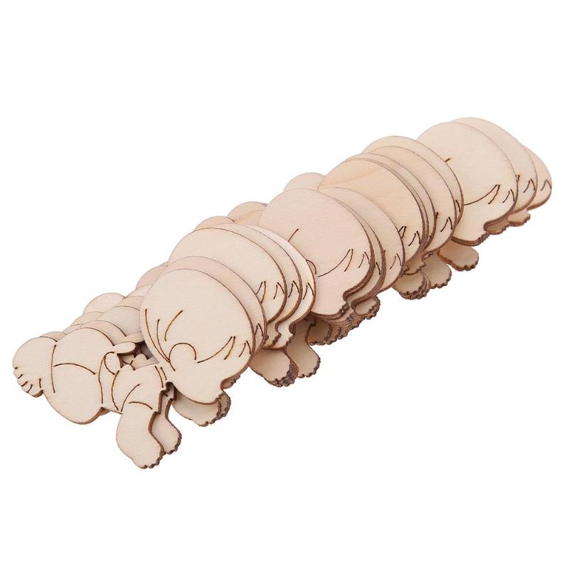 20pcs Laser Cutting Cute Baby Shape Wooden Chips Craft Wedding Wall Decor D4 - ebowsos