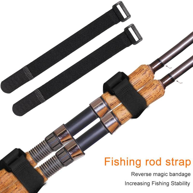 20pcs Reusable Fishing Rod Tie Holder Strap Suspenders Fastener Hook Loop Cable Cord Ties Belt Fishing Tackle Pesca Iscas Tools-ebowsos