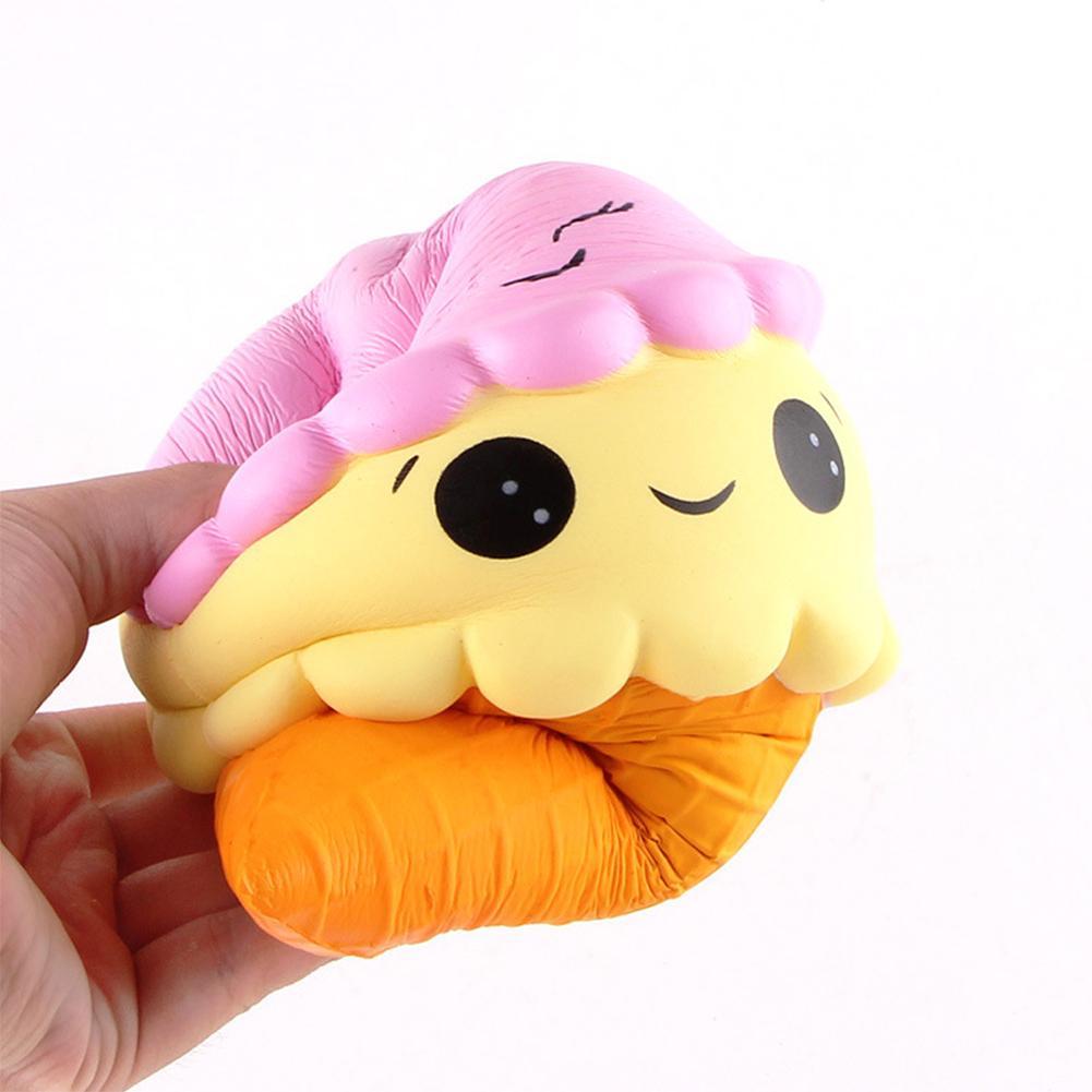 22CM Squeeze Ice Cream Smile Kawaii Squishies Slow Rising Soft Squeeze Stuffed Non-toxic Squeeze Toys Phone Decor Charms Gifts-ebowsos