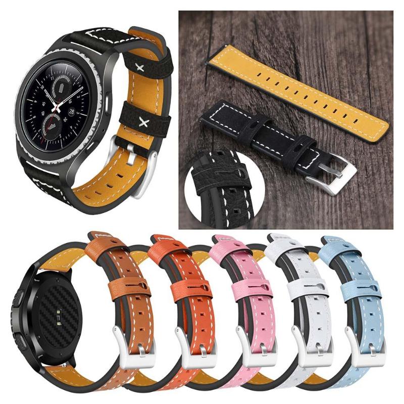 22mm Width Synthetic Leather Watchband Replacement for Samsung Gear S3 smart watch with 22mm width band - ebowsos