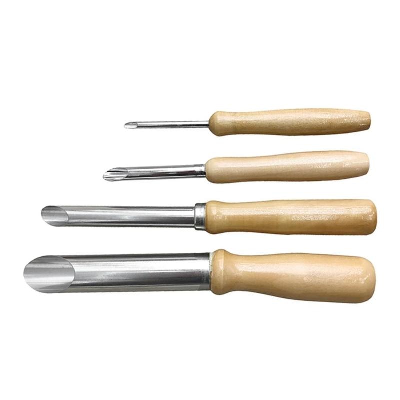 22pcs/set DIY Pottery Ceramics Clay Sculpture Tools Stainless Steel Puncher Wooden Handle Art Modeling Carving Tool - ebowsos