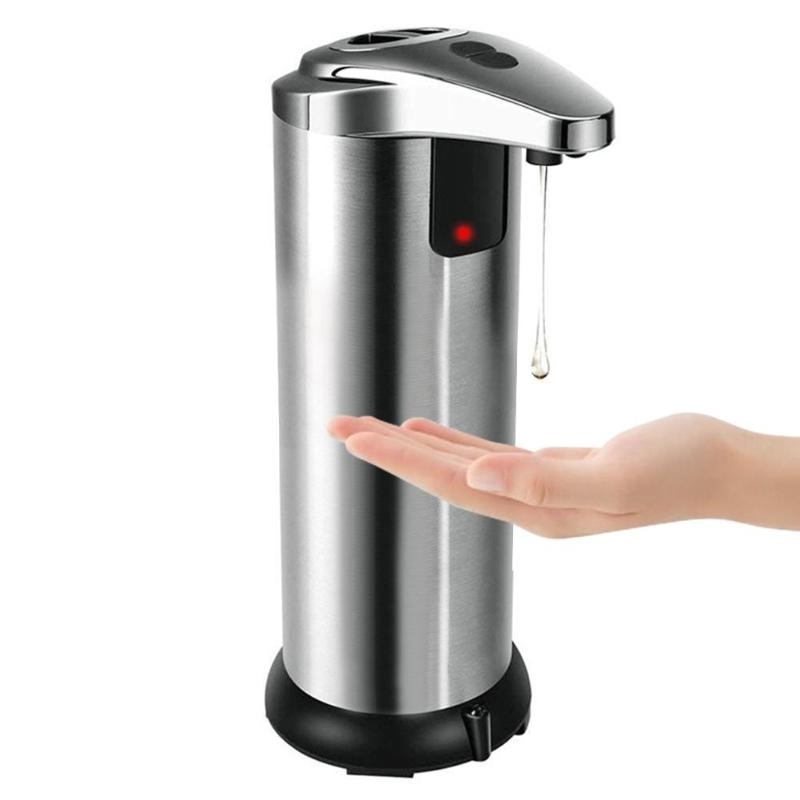 250ml Automatic Soap Dispenser Stainless Steel Sensor Shower Bathroom Kitchen Liquid Bottle Container cleaning accessories - ebowsos