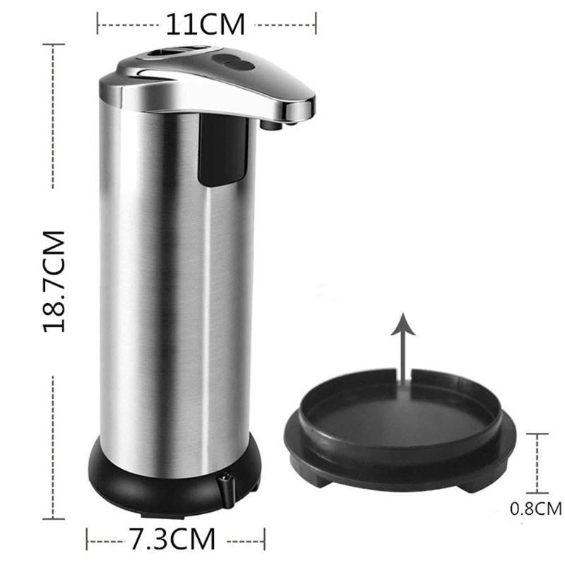 250ml Automatic Soap Dispenser Stainless Steel Sensor Shower Bathroom Kitchen Liquid Bottle Container cleaning accessories - ebowsos